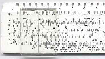 5" slide rule - quicker than using log tables and does not need batteries!